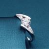 Eternal Love Rings for Women Silver Plated Copper Crystal Wedding Band Fashion Couple Jewelry