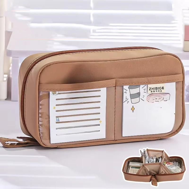 Милый многослойный пенал, сумка для ручек большой емкости, прочная сумка для хранения канцелярских принадлежностей для студентов, школы и офиса