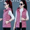 Autumn and Winter Women's Lightweight Down Cotton Vest, Women's Vest, Detachable Hat, Lightweight Women's Plus Size Vest