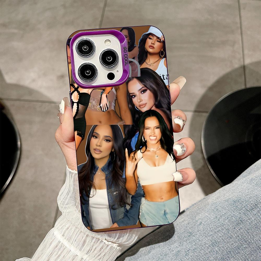 Модный фиолетовый полупрозрачный чехол для мобильного телефона Becky G для iPhone 17 16 15 14 13 12 11 X XR XS Air Pro Max Plus Цветная крышка