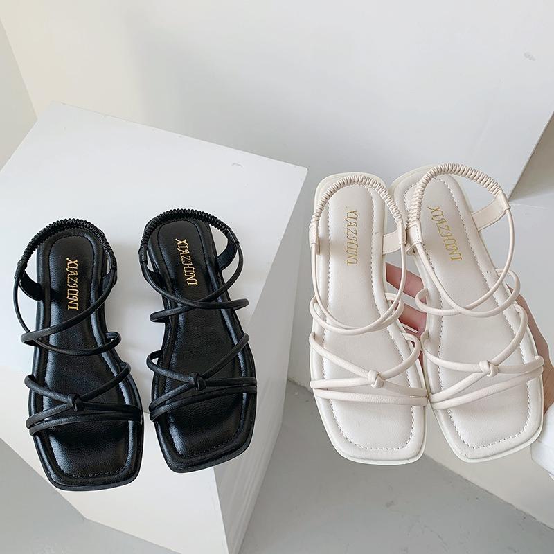 Sandals Women Elastic Strap Flat Beach Roman Shoes Women