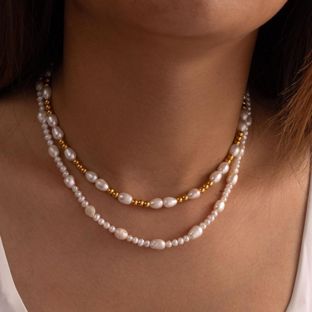 1pc Fashion Real Baroque Freshwater Pearl Necklace Women Custom Lucky Choker Pearl Beads Beaded Necklace Jewelry for Women