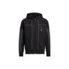 Knit Bonded Jacket With Stripe Print And Logo Zip Hoodie Men Outerwear Black HN8974