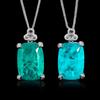 Jewelry Copper Bottom Gold-Plated Simulation Emerald Paran Large Pendant Necklace 20 * 28