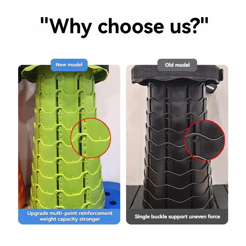 2025 1PC Rainbow Folding Stool Adjustable Height PP Material Portable Collapsible Compact for Camping Fishing Outdoor Activities