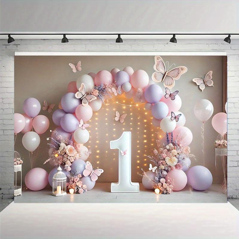 A dreamy and colorful birthday party background cloth, with bright colors, suitable for family gatherings and weddings