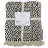 Les Trésors De Lily [Q3608] - Дизайнерское хлопковое одеяло "Бохо" черно-бежевый - 120х150 см