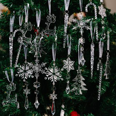 18 шт. Рождественское украшение, подвеска-снежинка, сосулька, украшение для рождественской елки с подвеской-каплей для праздничного украшения