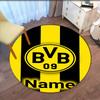 Custom Name Borussia Dortmund Printed Round Rug Carpet Chair Rug Area Rug Entryway Doormats,for Office Chair Living Room Bedroom Kitchen Room.