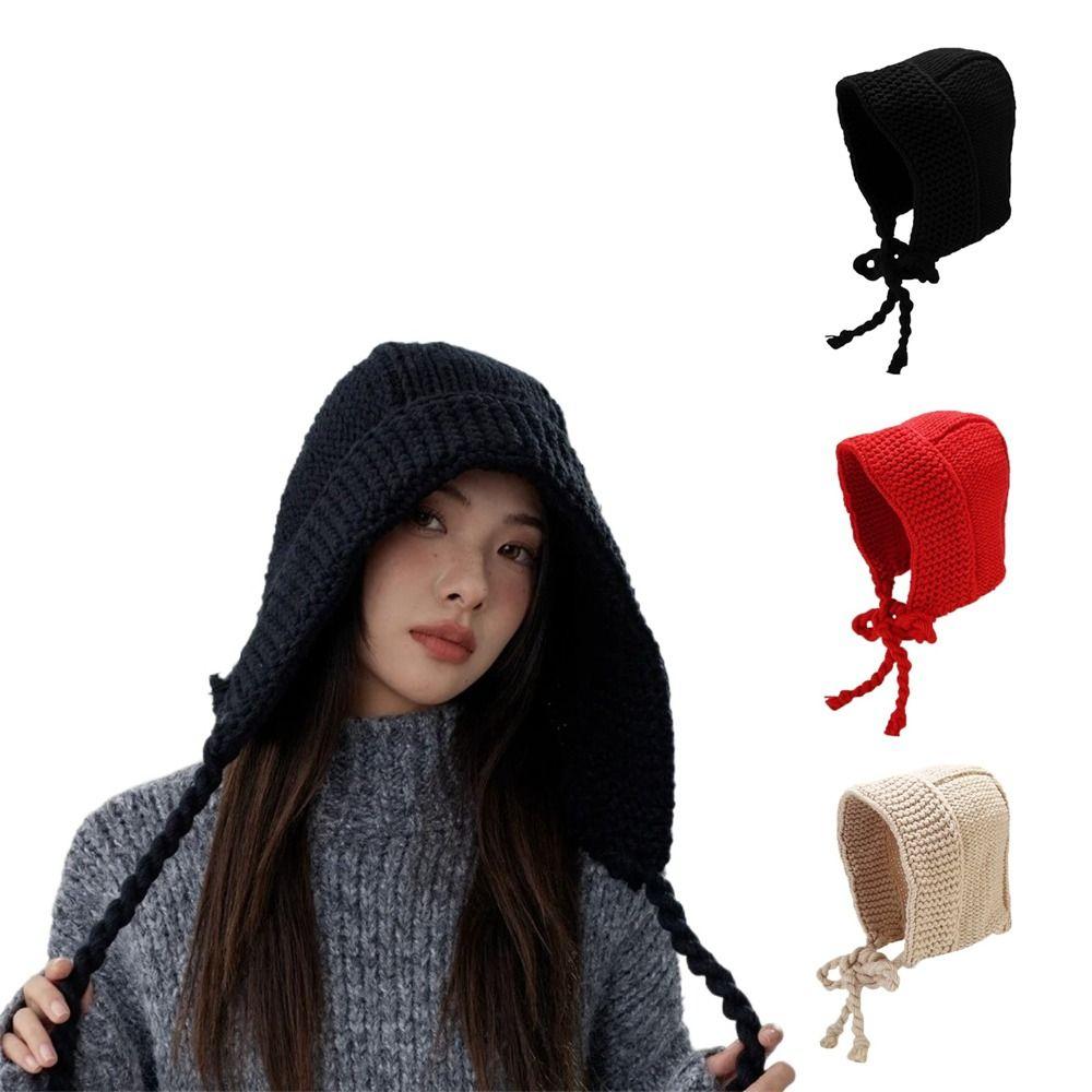 Warm Woolen Cap Thickened Beanie Hat Trendy Knitted Cap Autumn Winter