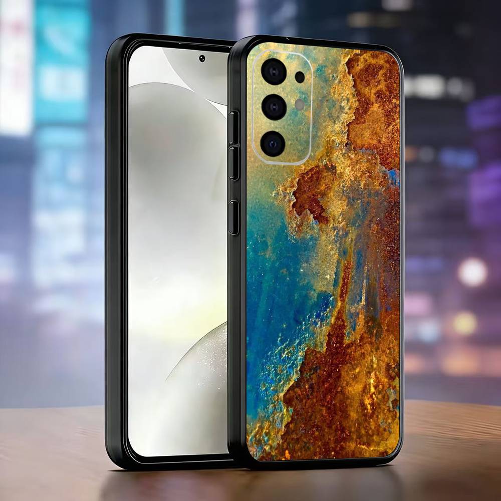 Ретро-индустриальный стиль Ржавый чехол для телефона Для Samsung S25, S24, S21, S22, S23, S30, Ultra, S20, Plus, Fe, Мягкий силиконовый черный чехол
