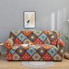 Printed Sofa Cover Stretch Couch Cover Sofa Slipcover Furniture Protector with Skid Foam Sticks and Elastic Bottom for Kid, Pets