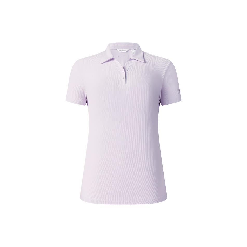 Fila Golf Series Fashion Classic Versatile Cool Breathable Comfortable Sweet Regular Short Sleeve Polo Women Tops Cloud-Purple A11W535114FVT