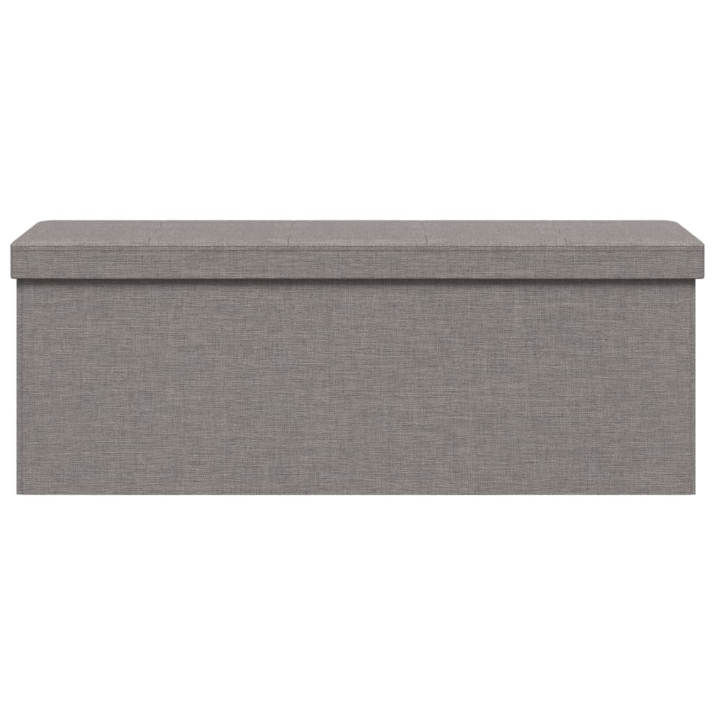 Folding Storage Bench in Light Grey Linen Look