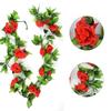 Uflower 230 см Искусственные Цветы Розы Лоза DIY Свадебное Украшение Настенная Гирлянда Декор для Дома Комнаты Садовой Вечеринки