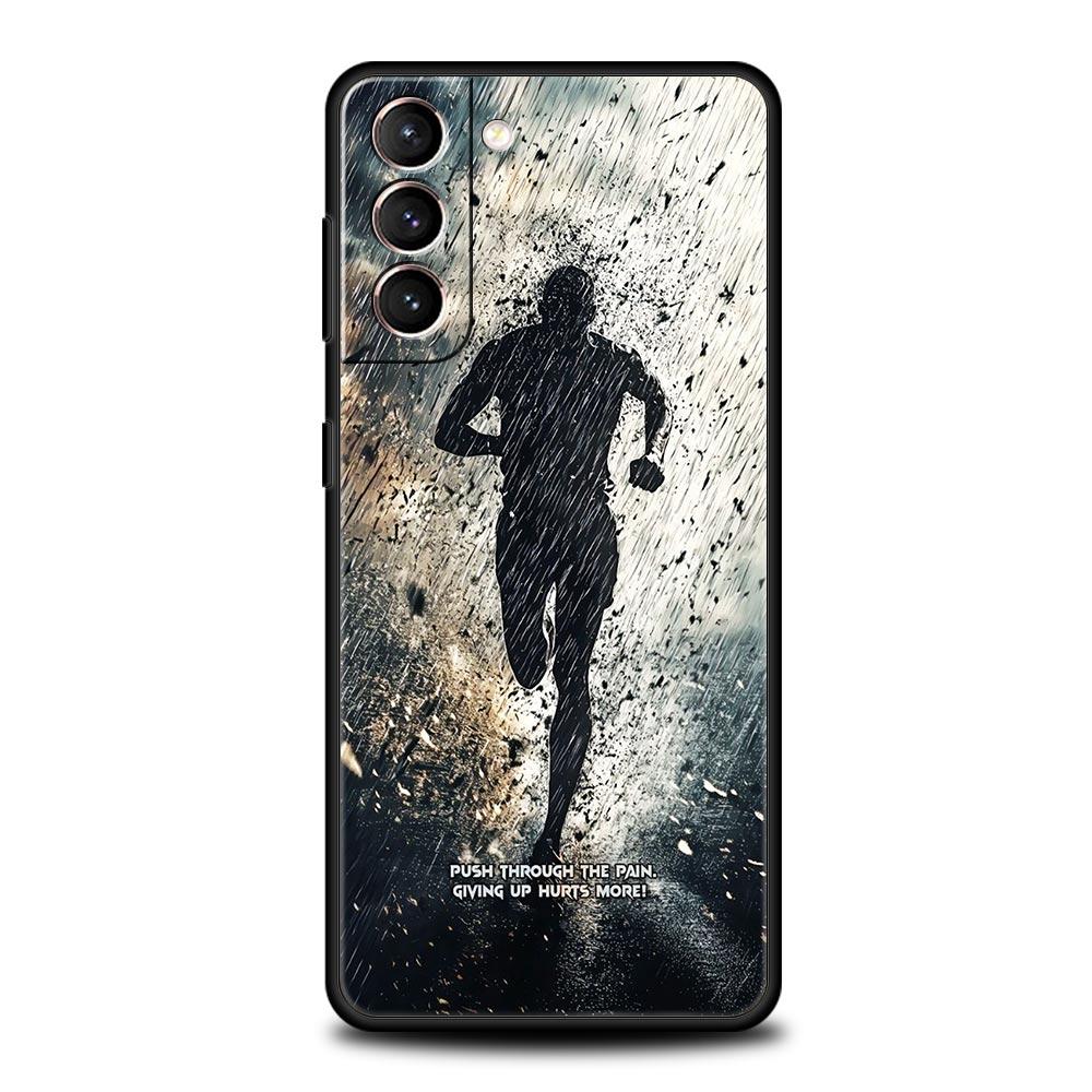 Чехол для телефона Samsung Galaxy S25 Edge S24 S23 S22 S21 Ultra S20 FE 5G S10 S10E S9 Plus Мягкая ТПУ крышка Бег марафон Бег