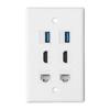 6 Port Wall Plate 2xHD Multimedia Interface 2xCat6 2xUSB3.0 RJ45 Ethernet Wall Plate for HDTV Projector Computer