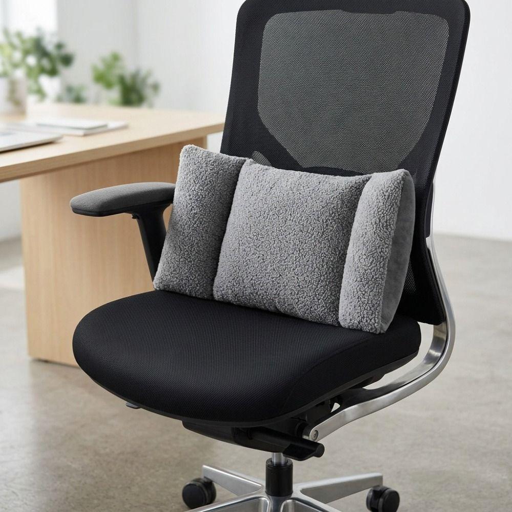 Ergonomic 3-Segment Lumbar Pillow Soft Back Support Cushion Universal Waist Cushion Sofa