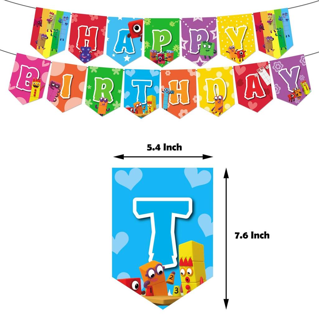 Блоки чисел Персонаж на день рождения С ДНЕМ РОЖДЕНИЯ Торт Празднование дня рождения Подарок Украшения, Воздушные шары, Баннер, Топпер, Наклейки, Дети, Мальчики, Девочки,