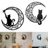 2Pcs Wall Art Decor Cat Silhouette Iron Home Porch Living Room