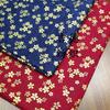 Cherry Blossom Gold-Stamped Japanese Cotton Fabric for Cheongsam, Tang Suit, and Hanfu