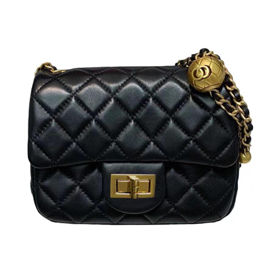 2025 Fang Pangzi Xiaochan кожаная сумка через плечо с золотыми бусинами