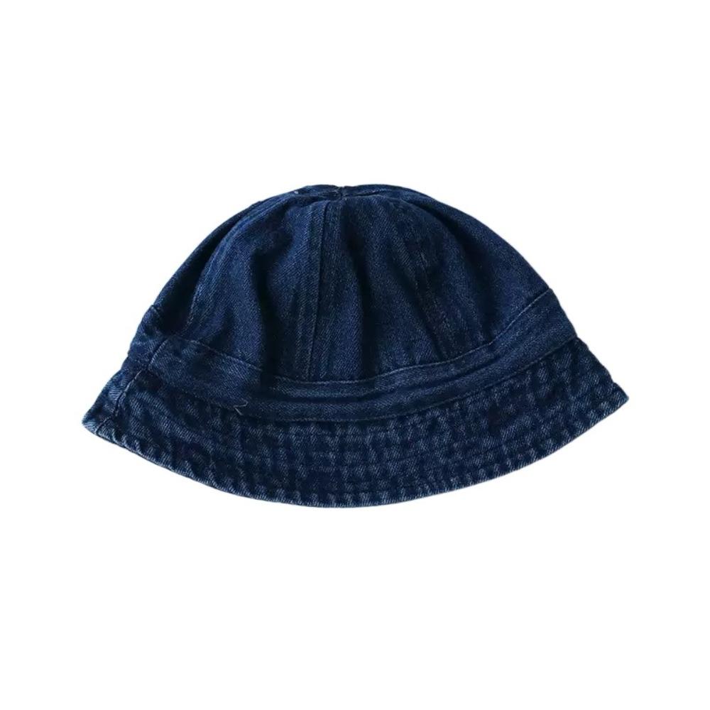Cloth Baby Sun Hat Solid Color Children Fisherman Cap Cute Washed Denim Bucket Hat  Boys