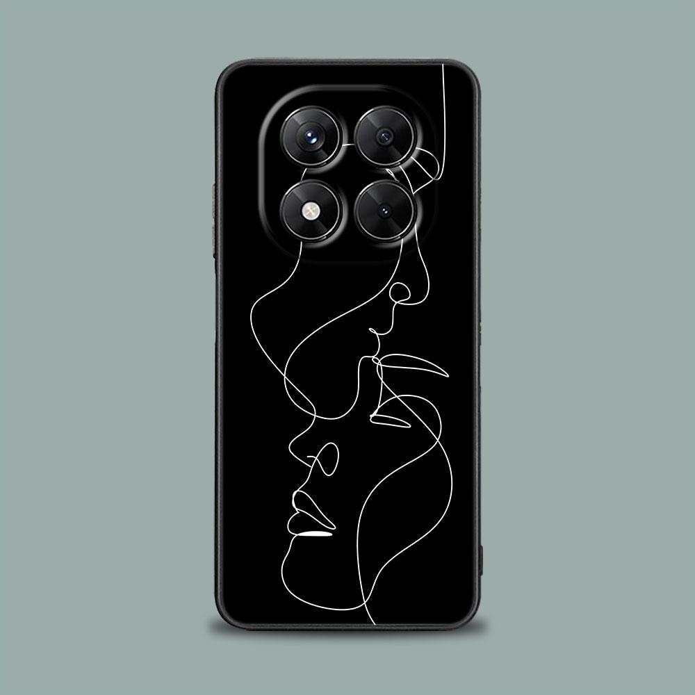 Phone Case for Xiaomi Redmi 15C 14C 12C 13C 4G Redmi Note 15 14 13 12 11 10 Pro Plus 12S Cover Sexy Line Art Lover Couple Kiss