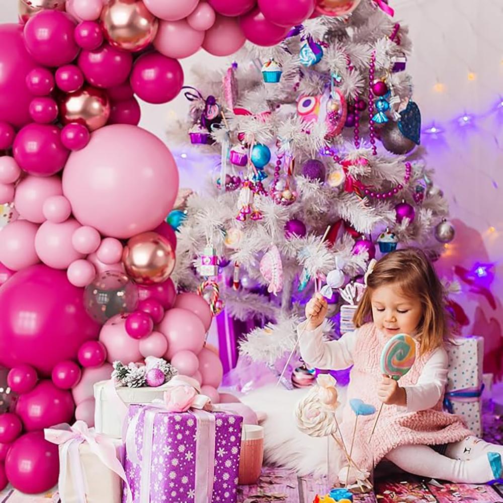 Rose Pink Balloons Garland Arch White Gold Confetti Balloon Kit Baby Shower Wedding Anniversary Birthday Party Decoration Globos