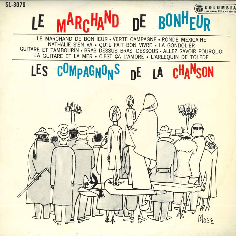 Виниловая пластинка LES COMPAGNONS DE LA CHANSON - Le Marchand De Bonheur SL3070 COLUMBIA 1961 Япония Фолк Б/у