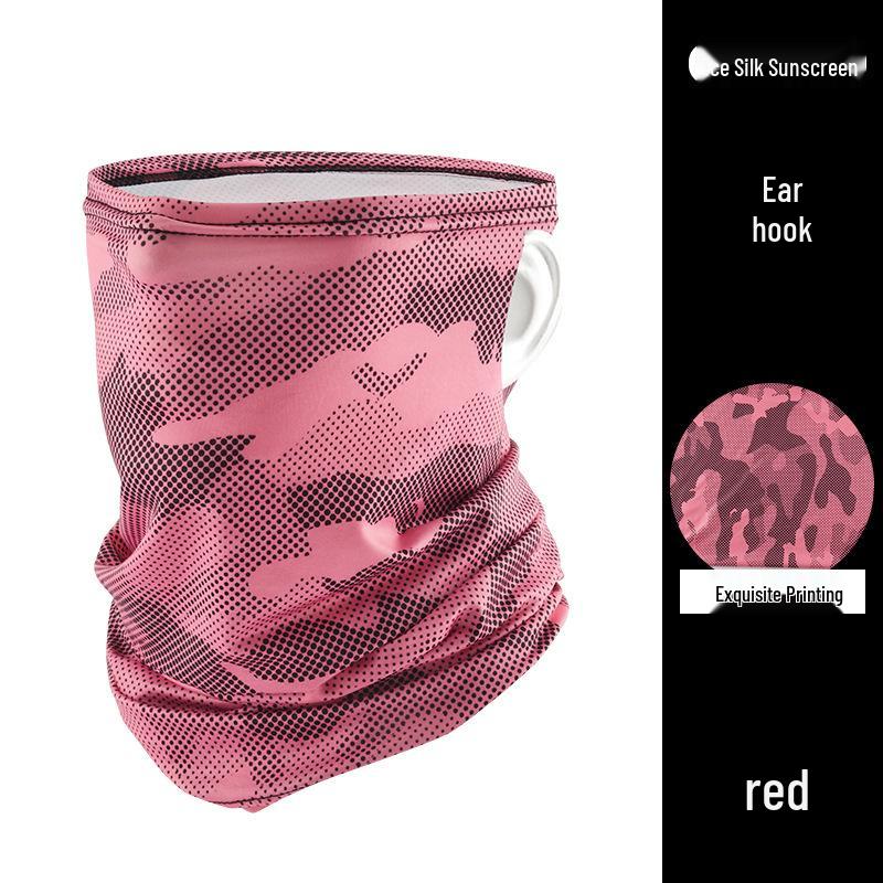 Мужской летний защитный бафф из ледяного шелка для лица и шеи - Уличная мотоциклетная и велосипедная солнцезащитная маска