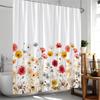 Floral Plants Shower Curtain Flowers Bamboo Butterfly Green Vines Botanical Herb Modern Bathroom Decor Polyester Bathtub Curtain