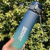 Gradient Sports Water Bottle with Easy-Carry Strap, Leak-Proof PC Material, BPA-Free, Ideal for Gym, Hiking, Blue 32oz/1L