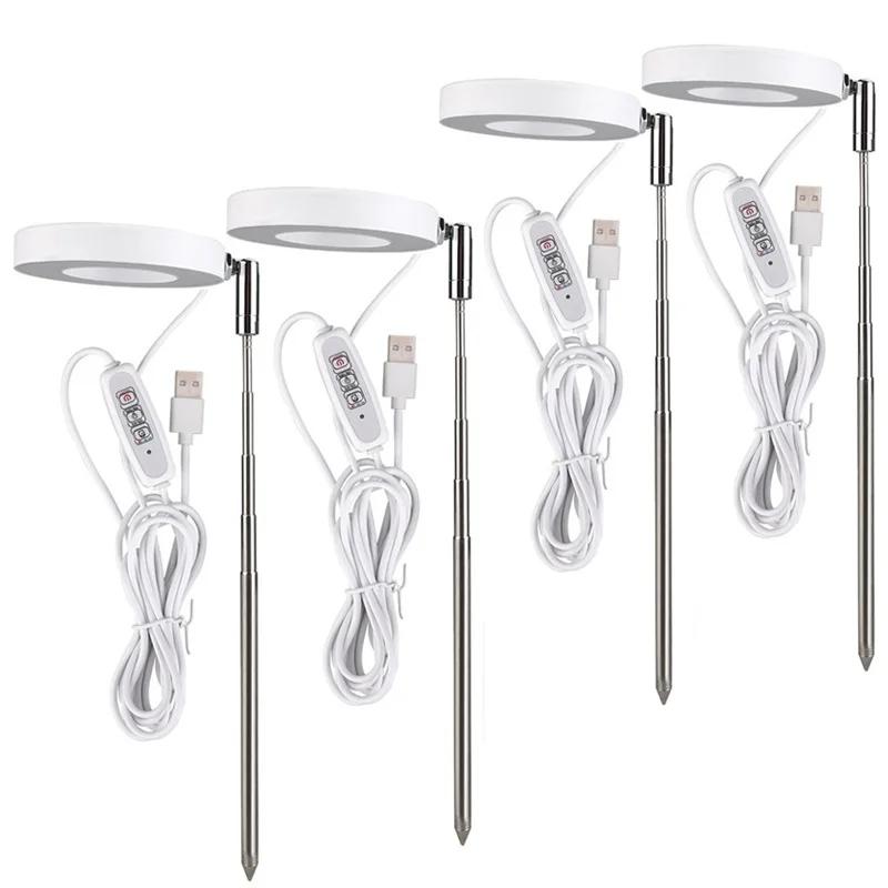 Светодиодная кольцевая лампа для выращивания растений, полноспектральная лампа для выращивания растений с автоматическим таймером включения/выключения, регулируемая высота, регулируемые лампы для выращивания растений в помещении