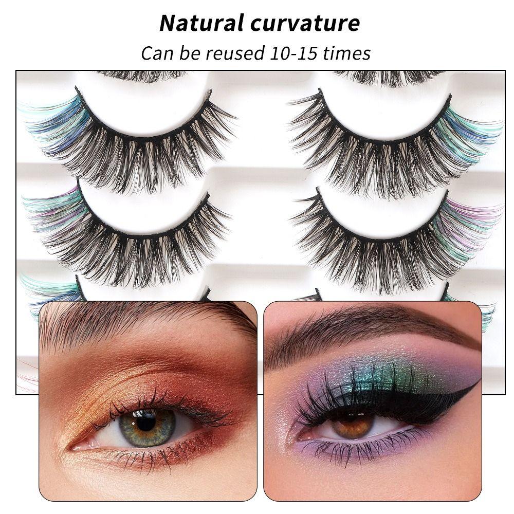 8 пар цветных ресниц яркие цвета 3D завитые накладные ресницы принадлежности для макияжа