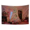 Merry Christmas Santa Claus Fireplace Christmas Gift Print Home Living Room Bedroom Wall Decoration Tapestry
