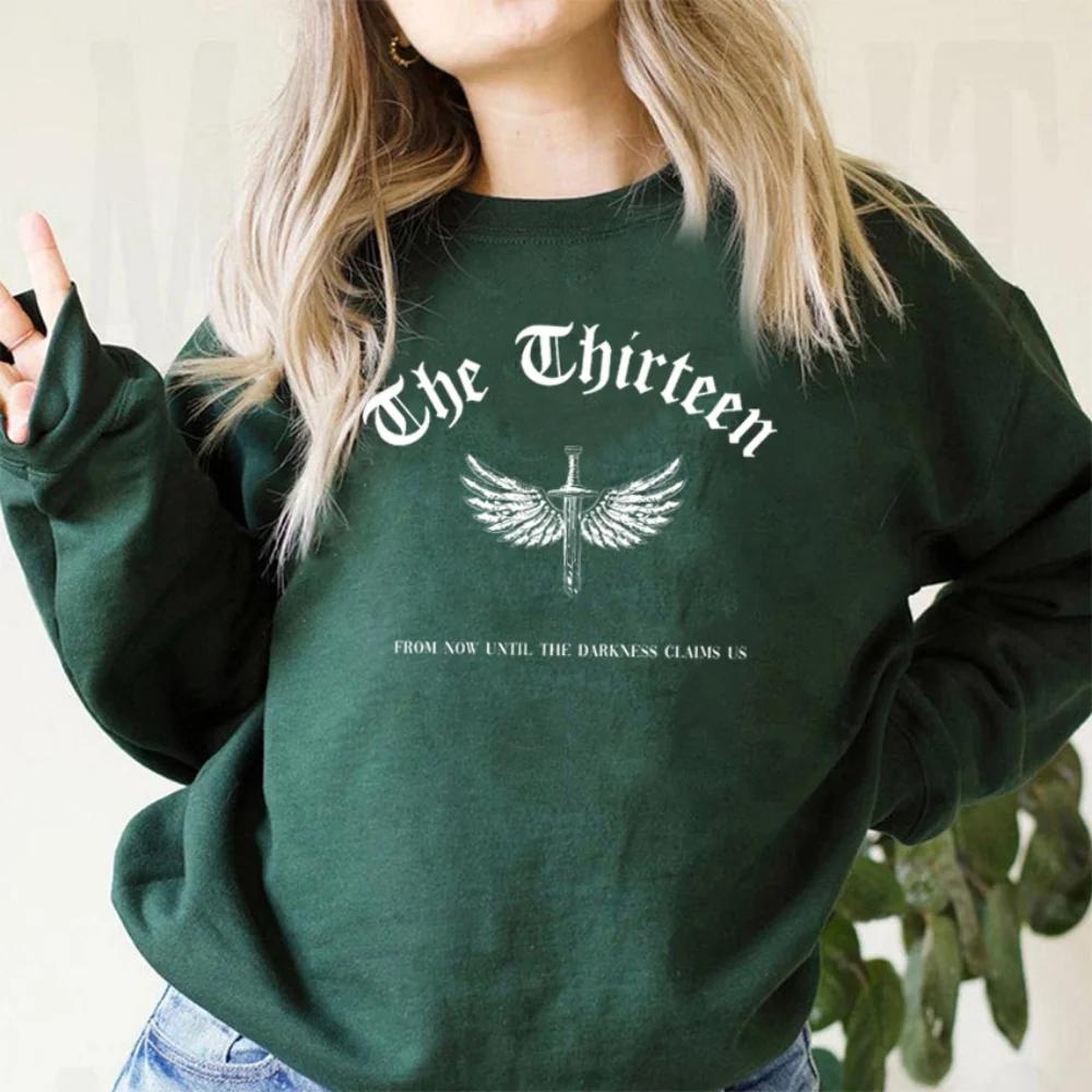 Винтажный толстовка Throne of Glass Acotar Night Court SJM The Thirteen Hoodie Court of Dreams Blackbeak Coven Rhysand Sweatshirt