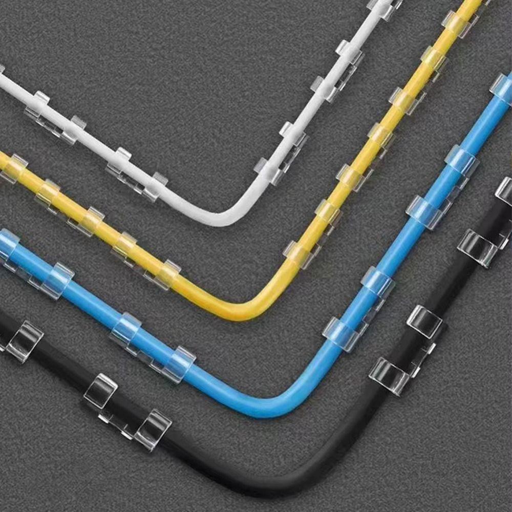 Plastic Material Cable Management Clips Self Adhesive Cord Holder Desktop Cable Arrangement