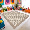 Modern Plaid Rounded Corner Living Room Rug Decoration Home Children Room Plush Large Carpets Bedroom Bathroom Fashion Block Mat
