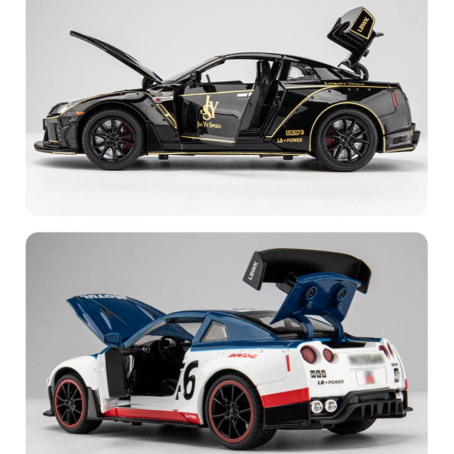 Масштаб 1/22 GTR Racing, литая под давлением модель автомобиля, игрушечный автомобиль с откатным механизмом, звуком и светом для детей, коллекция подарков для мальчиков и девочек