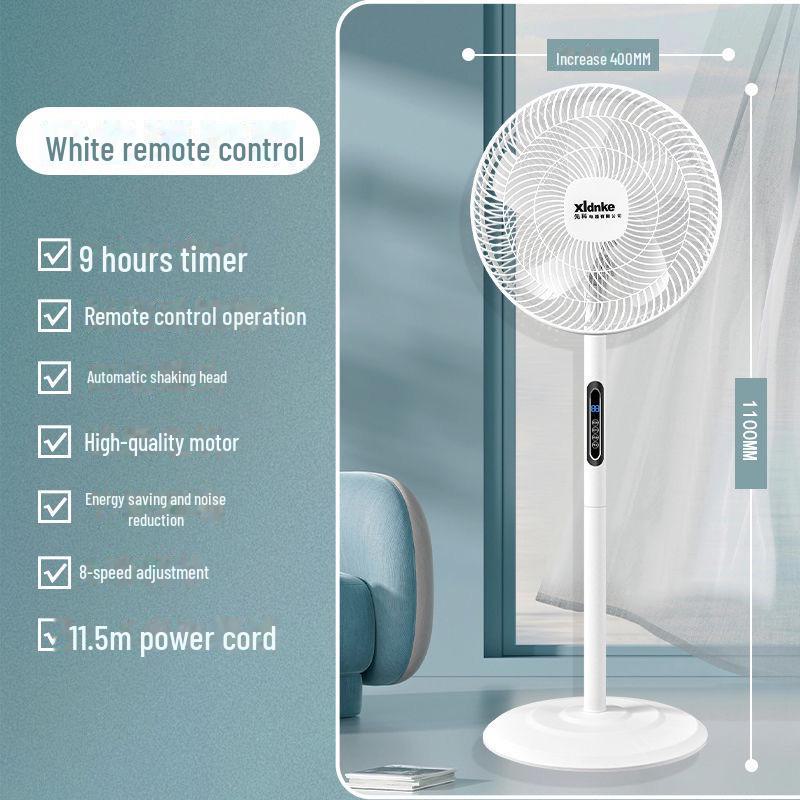 Сверхтихий большой электрический вентилятор Xianke с дистанционным управлением для дома, офиса, общежития - энергосберегающая конструкция с вертикальной циркуляцией.