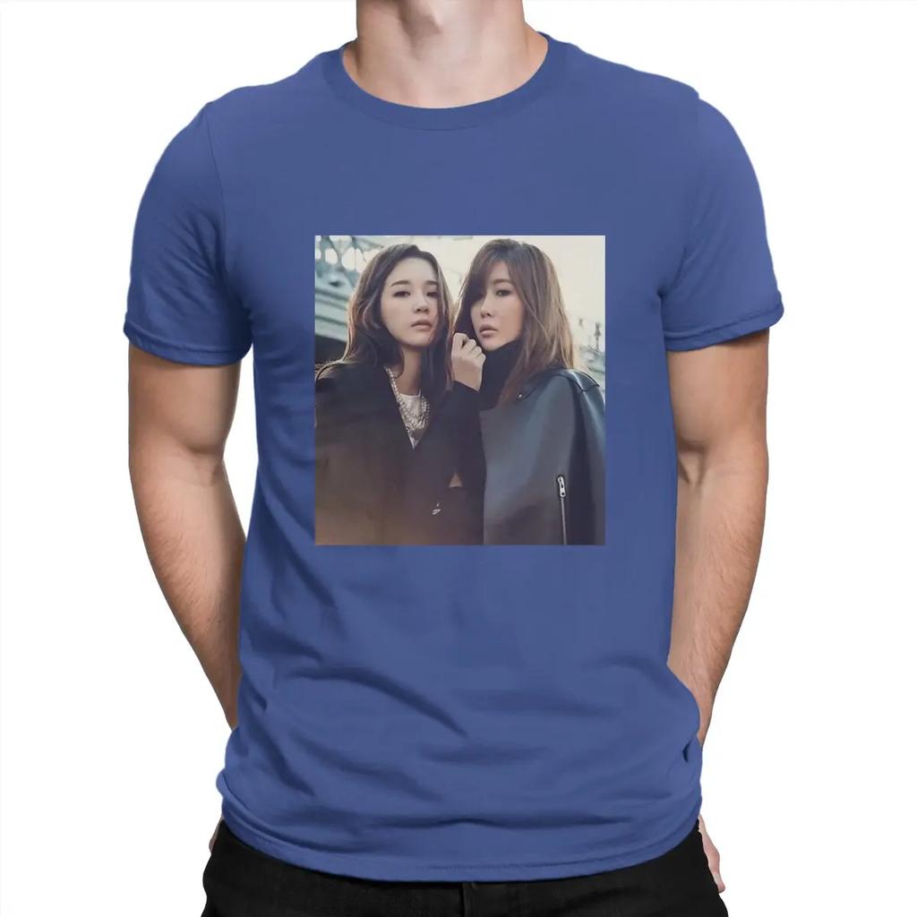 Novelty Korean Duo Women's Group T-Shirts Men Crew Neck 100% Cotton T Shirt Davichi Short Sleeve Tees Gift Clothes