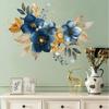 Креативные синие цветочные наклейки на стену самоклеящиеся отклеивающиеся и приклеивающиеся декор для гостиной спальни прихожей домашнее украшение интерьера