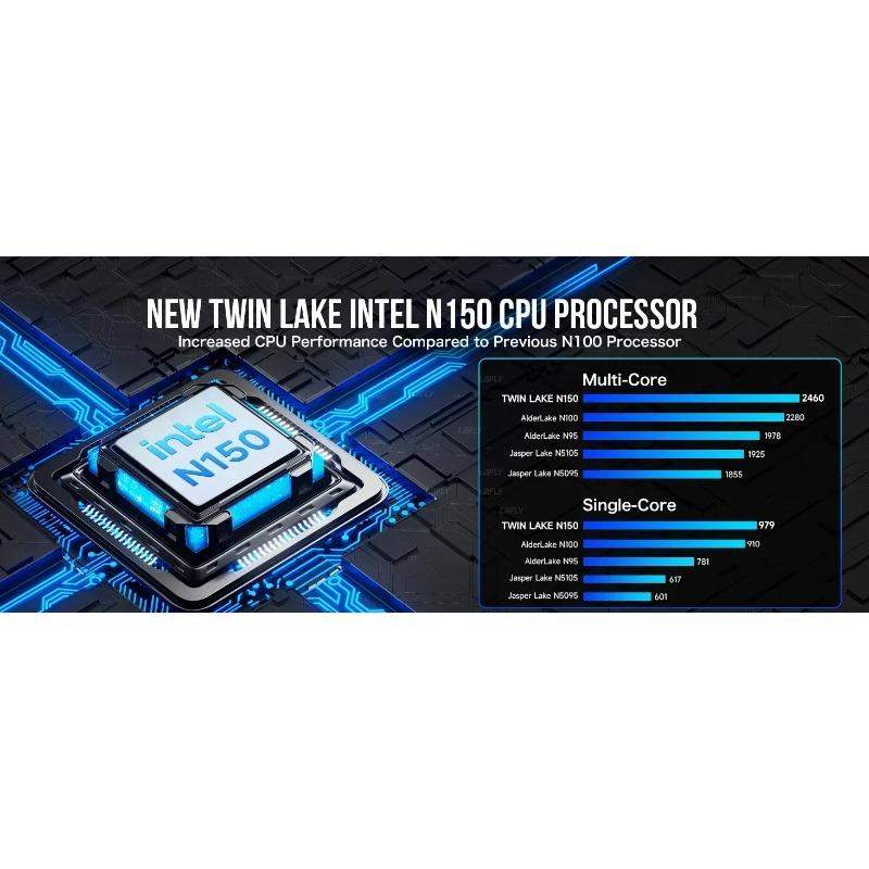 Мини-ПК GMKTec G3 plus N150 Barebone Windows 11 pro 8 ГБ DDR4 256 ГБ NVMe SSD WiFi 6 BT 5.2 Двойной экран Дисплей Офисный компьютер