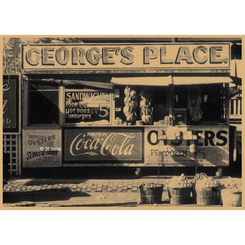 Vintage Republic of China Coca-Cola Poster: Retro Kraft Paper Wall Art for Bars, Restaurants, and Coffee Shops