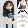 Fashion Lotus Collar Clothes Casual Wear Long Sleeved Slit T-shirt for Blythe Ob24 P20 Dolls