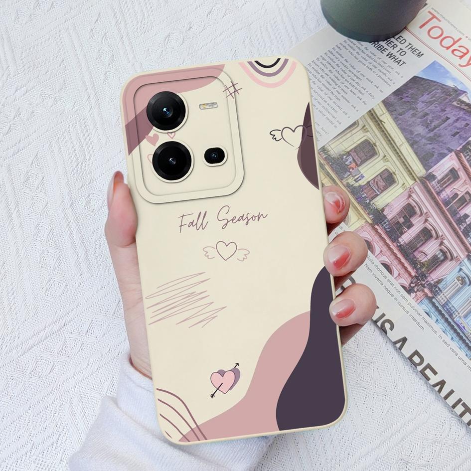 Чехол для Vivo V9 V19 V20 V21 V23 V25 V27 Pro Z1 Z3 Z5X Модный противоударный защитный чехол для камеры Матовый мягкий жидкий силикон Love Heart для бампера Vivo