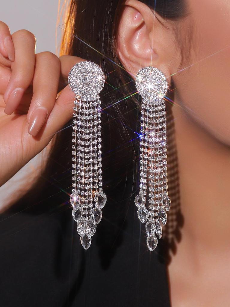 Роскошные клипсы-кисточки со стразами для женщин - Свадебные аксессуары