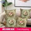Ретро Цветочная Декоративная Наволочка Наволочка Супер Мягкий Полиэстер Декор для Подушки на Спинку Дивана в Гостиной Автомобиля