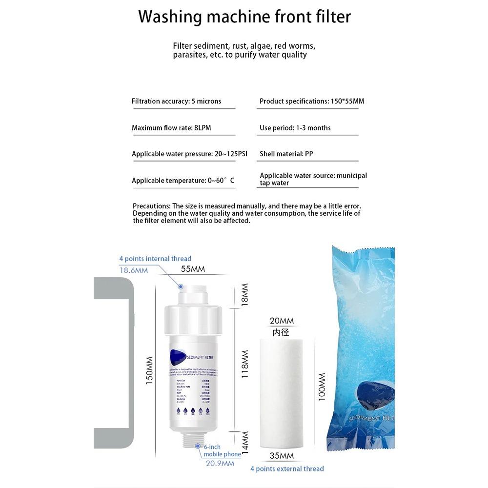 Shower Pre-chlorine Removal Filter Under Sink PP Cotton Filter Purifier Washing Machine Filter